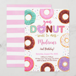 bewerkbaar donut verjaardagsfeestje kaart