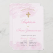 Bewerkbaar doopsel meisje kaart (Voorkant / Achterkant)