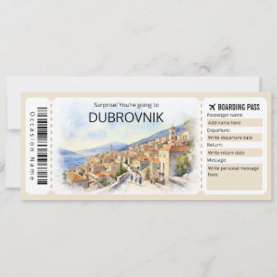 Bewerkbaar Dubrovnik Vliegticket, Kroatië Trip Kaart