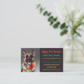 Bewerkbaar Duits Shepherd Pet Resort Visitekaartje (Staand voorkant)