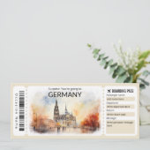 Bewerkbaar Duitsland Vliegticket, Duitsland Trip Kaart (Staand voorkant)