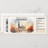 Bewerkbaar Duitsland Vliegticket, Duitsland Trip Kaart (Voorkant / Achterkant)