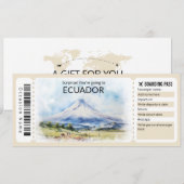 Bewerkbaar Ecuador Vliegticket, Ecuador Trip Kaart (Voorkant / Achterkant)