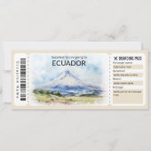 Bewerkbaar Ecuador Vliegticket, Ecuador Trip Kaart (Voorkant)