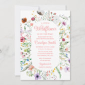 Bewerkbaar Een beetje Wildflower Baby shower Kaart (Voorkant)