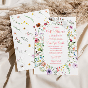 Bewerkbaar Een beetje Wildflower Baby shower Kaart