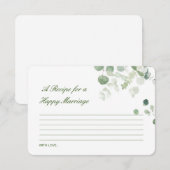 Bewerkbaar een recept voor een gelukkige huwelijks informatiekaartje (Voorkant / Achterkant)