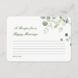 Bewerkbaar een recept voor een gelukkige huwelijks informatiekaartje