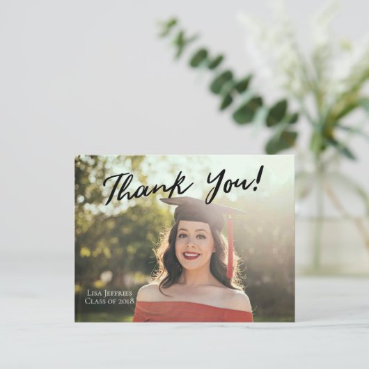 BEWERKBAAR Eenvoudig Elegant Script Bedankt Briefkaart (Staand voorkant)