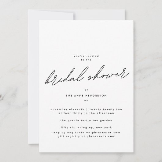 Bewerkbaar Eenvoudig elegant Vrijgezellenfeest Kaart (Voorkant)