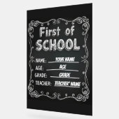 Bewerkbaar eerste schooldag teken acryl bord (Hoek)
