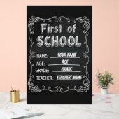 Bewerkbaar eerste schooldag teken acryl bord (Huwelijk)
