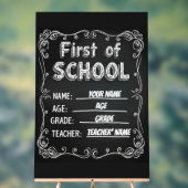 Bewerkbaar eerste schooldag teken acryl bord (Neutraal)
