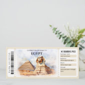 Bewerkbaar Egypt Boarding Pass Vliegticket Kaart (Staand voorkant)