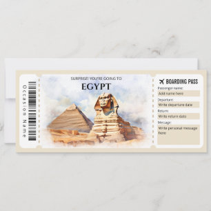 Bewerkbaar Egypt Boarding Pass Vliegticket Kaart