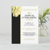 Bewerkbaar Elegant Wit, Zwart Charity Event Gala Kaart (Staand voorkant)