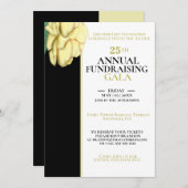 Bewerkbaar Elegant Wit, Zwart Charity Event Gala Kaart (Voorkant / Achterkant)