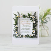 Bewerkbaar Elegante Madeliefjes Frame Kaart (Staand voorkant)
