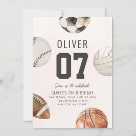 Bewerkbaar ELK AGE Sport Thema Verjaardag Uitnodig Kaart