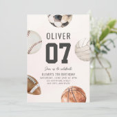 Bewerkbaar ELK AGE Sport Thema Verjaardag Uitnodig Kaart (Staand voorkant)