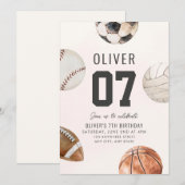 Bewerkbaar ELK AGE Sport Thema Verjaardag Uitnodig Kaart (Voorkant / Achterkant)