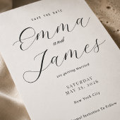 Bewerkbaar Ellegant Script + Serif Save the Date Kaart