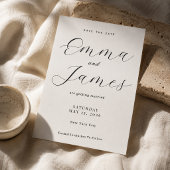 Bewerkbaar Ellegant Script + Serif Save the Date Kaart