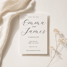 Bewerkbaar Ellegant Script + Serif Save the Date Kaart