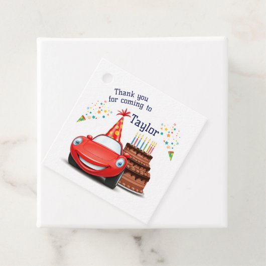 Bewerkbaar en afdrukbaar ontwerp Cars-thema Bedankjes Labels (In situ)