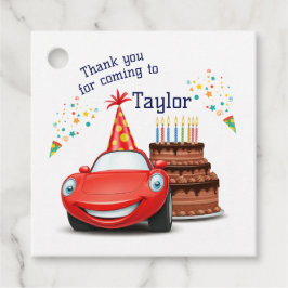 Bewerkbaar en afdrukbaar ontwerp Cars-thema Bedankjes Labels