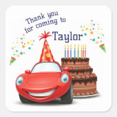 Bewerkbaar en afdrukbaar ontwerp Cars-thema Vierkante Sticker (Voorkant)