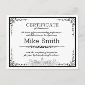 Bewerkbaar erkenningscertificaat voor elk bedrijf aankondigingskaart (Voorkant)