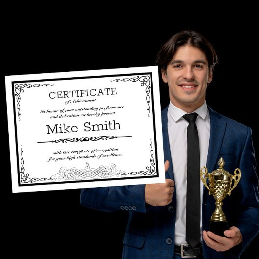 Bewerkbaar erkenningscertificaat voor elk bedrijf aankondigingskaart