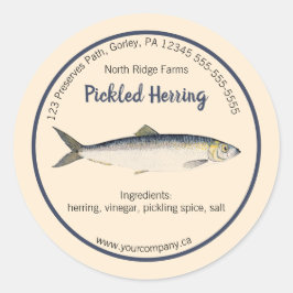 Bewerkbaar etiket voor ingemaakte haring