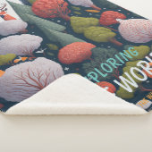 Bewerkbaar Fantasy garen, bosvogels en bomen Sherpa Deken (3/4)