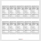 Bewerkbaar FDA-compatibel aangepast voedingsvoedse Sticker (Vel)