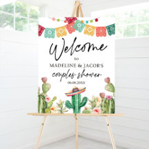 Bewerkbaar Fiesta Cactus Welkom Bord Koppels Bruis