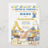 Bewerkbaar Fiesta de Construcción 3 Años Kaart (Voorkant / Achterkant)