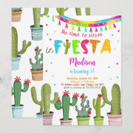 Bewerkbaar Fiesta verjaardagsfeestje Kaart