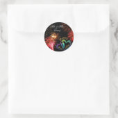 Bewerkbaar - Fijne Eind Met Vuurwerk Ronde Sticker (Tas)