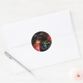 Bewerkbaar - Fijne Eind Met Vuurwerk Ronde Sticker (Envelop)