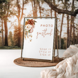 Bewerkbaar Floral Sunset Bruiloft Gastenboek Sign Poster