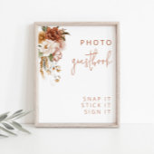 Bewerkbaar Floral Sunset Bruiloft Gastenboek Sign Poster