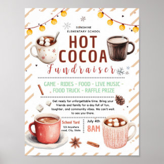 Bewerkbaar flyer voor hete chocolade fondsenwervin poster