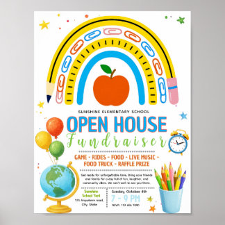 Bewerkbaar flyer voor terug naar school fondsenwer poster