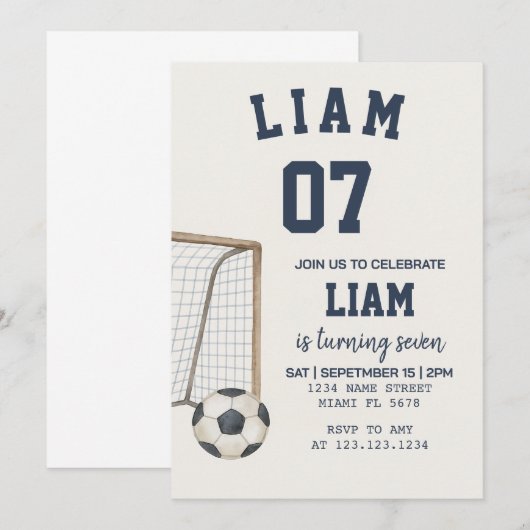 Bewerkbaar Football thema afdrukbaar Kaart (Voorkant / Achterkant)