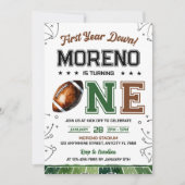 Bewerkbaar Football Verjaardagsuitnodiging Eerste  Kaart (Voorkant)