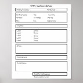 Bewerkbaar formulier Maandelijkse bedrijfskostenov Poster (Voorkant)