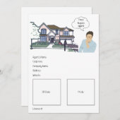 Bewerkbaar formulier makelaar in onroerend goed feestdagenkaart (Voorkant / Achterkant)