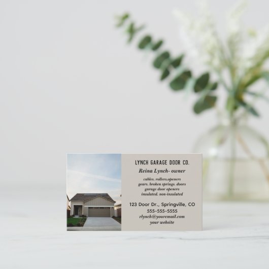 Bewerkbaar Garagedeurbedrijf Visitekaartje (Staand voorkant)